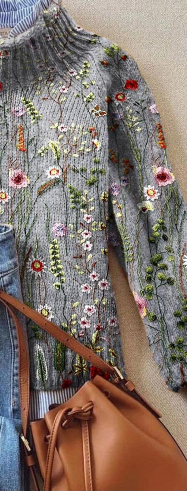 Maurine™ | Vintage Floral Knit Jumper