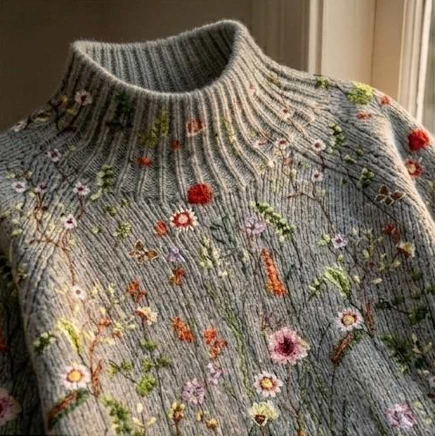 Maurine™ | Vintage Floral Knit Jumper