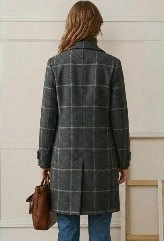 Judith™ | Long Tweed Plaid Coat