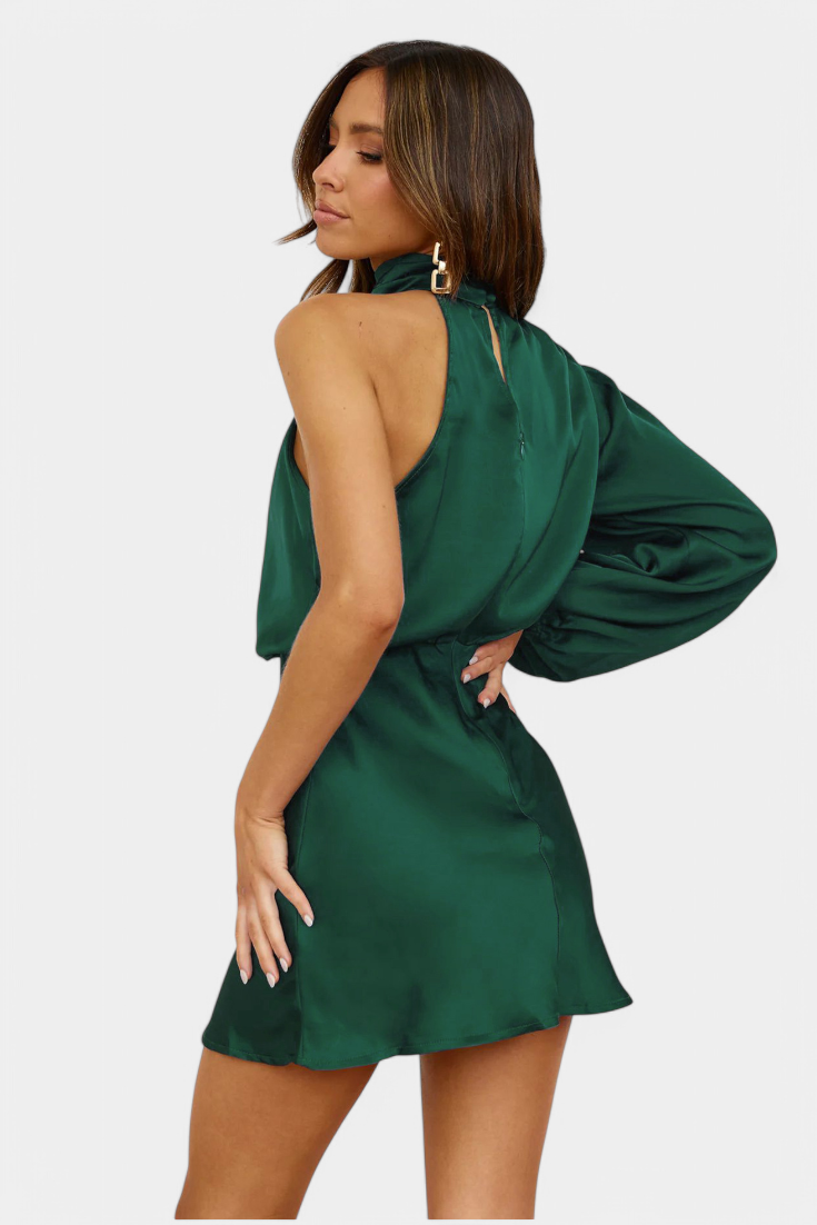 Mara One Shoulder Draped Mini Dress