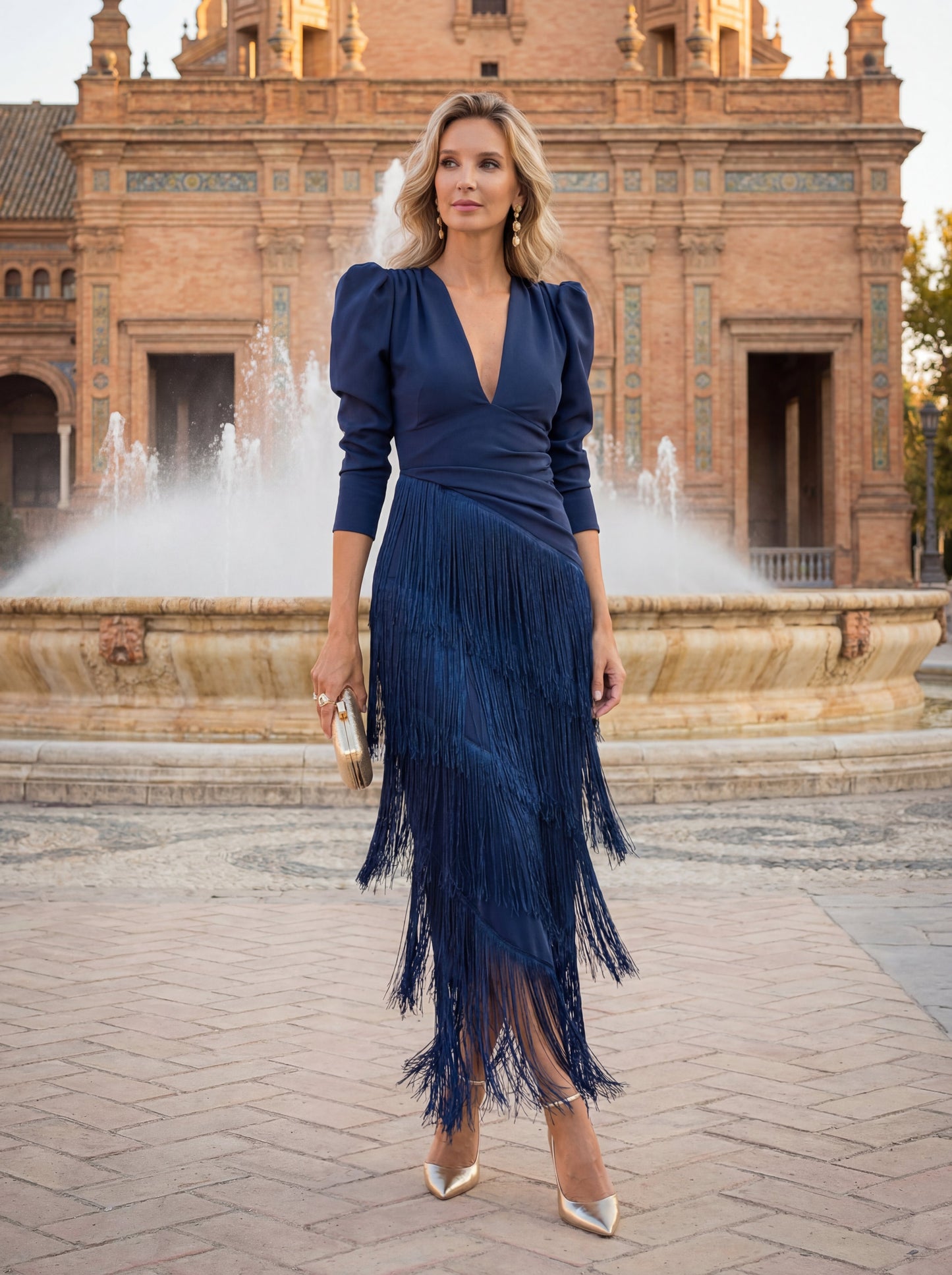 Sage Fringe Dress