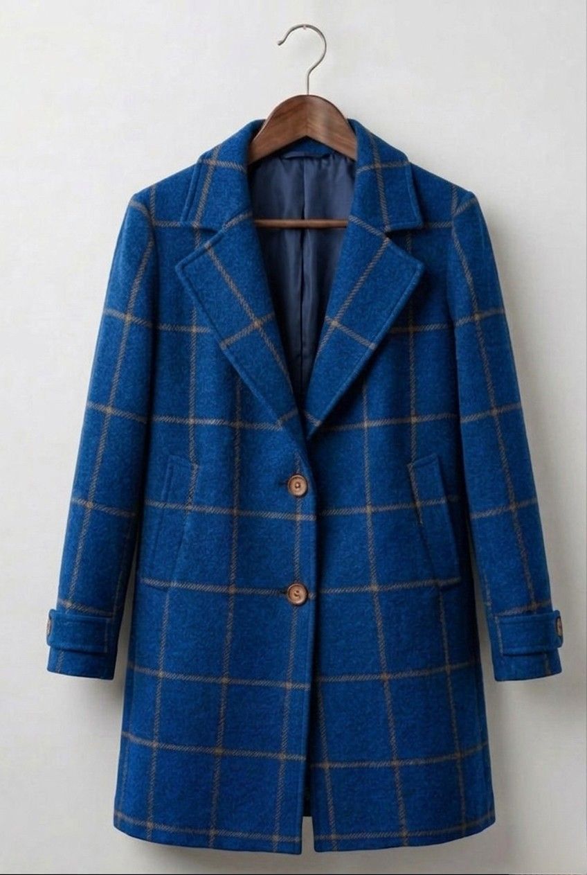 Judith™ | Long Tweed Plaid Coat