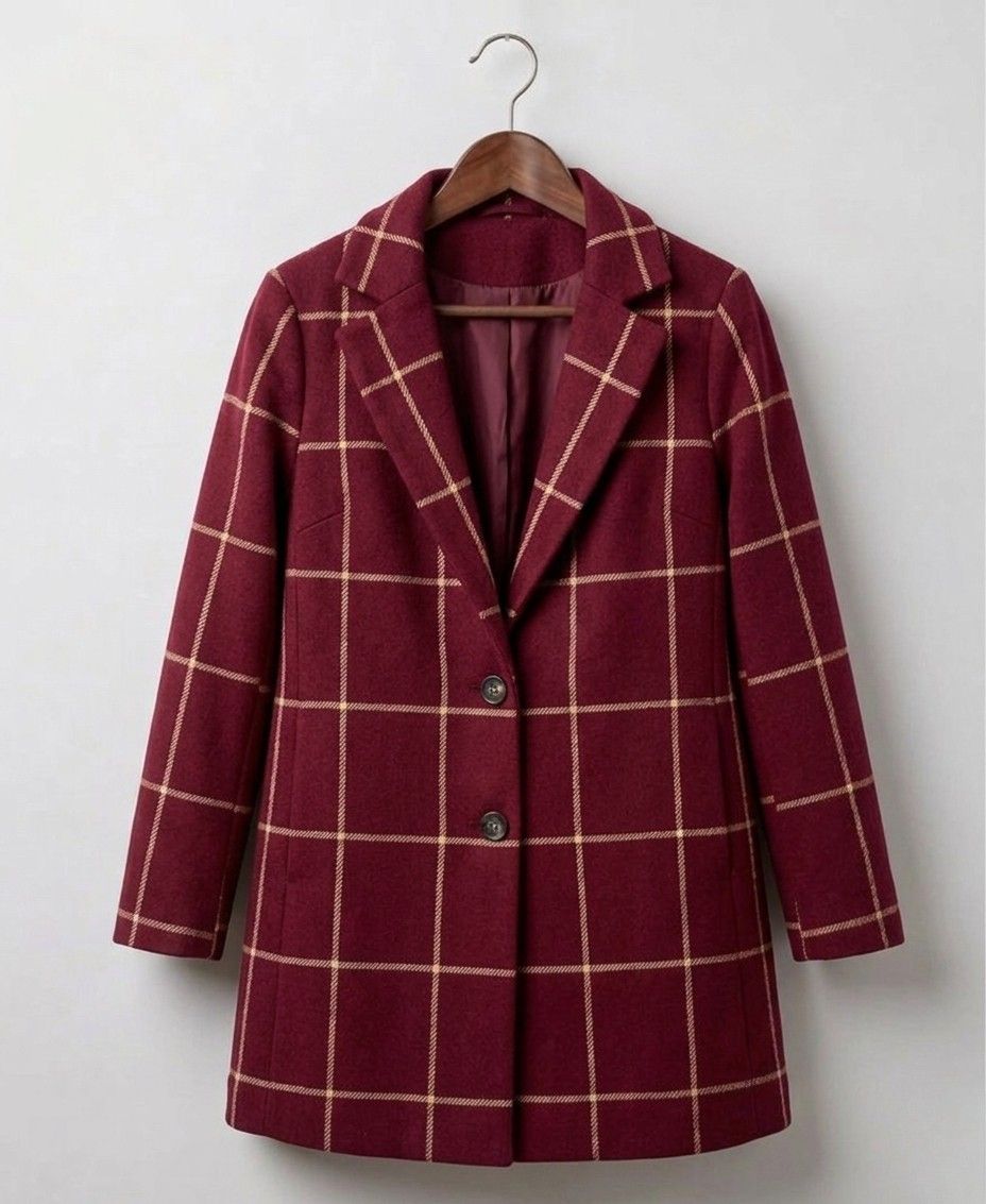 Judith™ | Long Tweed Plaid Coat