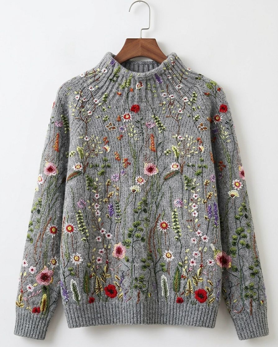 Maurine™ | Vintage Floral Knit Jumper